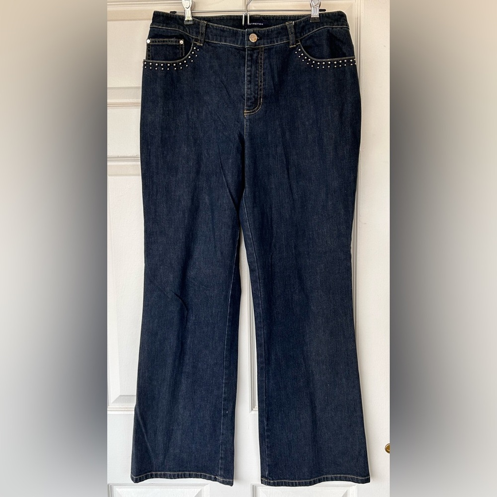 Jones New York Stretch Jeans Studded Boot Cut Size 10